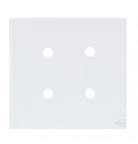 Placa p/ 4 Furos 4x4 - Novara Glass Branco